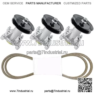Комплект для восстановления деки Husqvarna Craftsman 54 дюйма GTH2654T LGT24K54 YTH2454, 3 шпинделя 187292 192870 532187292, 3 шкива 129861 153535 173436 532173436, 1 ремень 196103 5 3219610 532196103 587686701