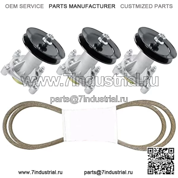 Комплект для восстановления деки Husqvarna Craftsman 54 дюйма GTH2654T LGT24K54 YTH2454, 3 шпинделя 187292 192870 532187292, 3 шкива 129861 153535 173436 532173436, 1 ремень 196103 5 3219610 532196103 587686701