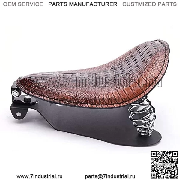 Комплект кронштейнов для мотоциклетного сиденья из крокодиловой кожи Bobber Solo, пружинная опорная пластина для Harley Sportster XL 883 1200 48 (коричнево-крокодиловая кожа) - Image 2