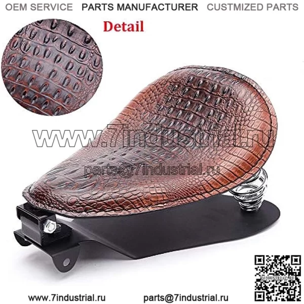 Комплект кронштейнов для мотоциклетного сиденья из крокодиловой кожи Bobber Solo, пружинная опорная пластина для Harley Sportster XL 883 1200 48 (коричнево-крокодиловая кожа) - Image 3
