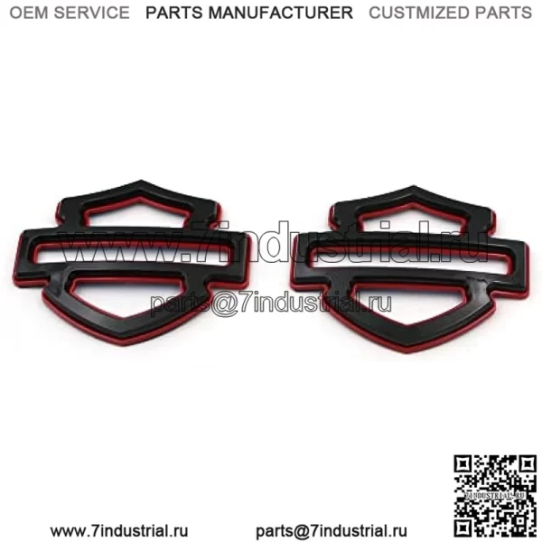 2 шт. двухслойные эмблемы подходят для эмблем Harley CVO Custom Tank Emblems (черный глянцевый) - Image 2