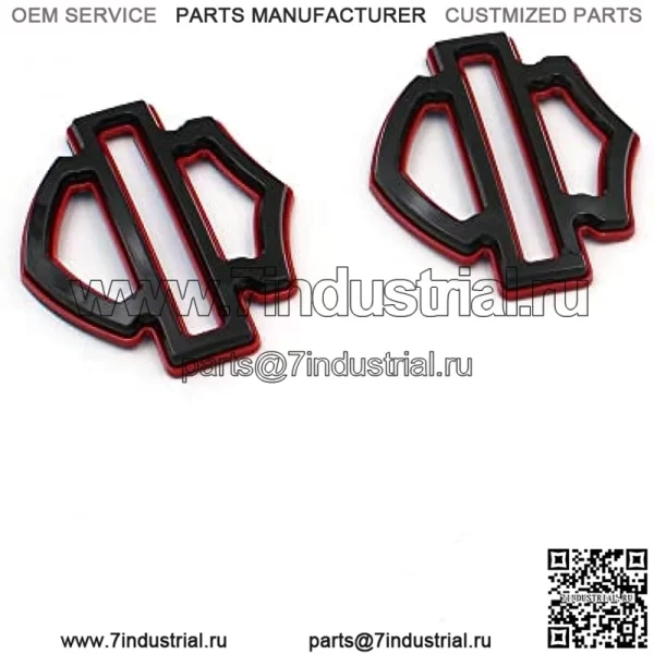 2 шт. двухслойные эмблемы подходят для эмблем Harley CVO Custom Tank Emblems (черный глянцевый) - Image 3