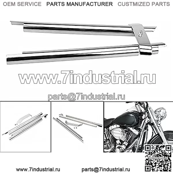 Хромированные накладки на нижнюю трубу передней рамы для Harley Softail Fatboy Heritage Springer Deluxe FLSTN FLSTF FLST - Image 5