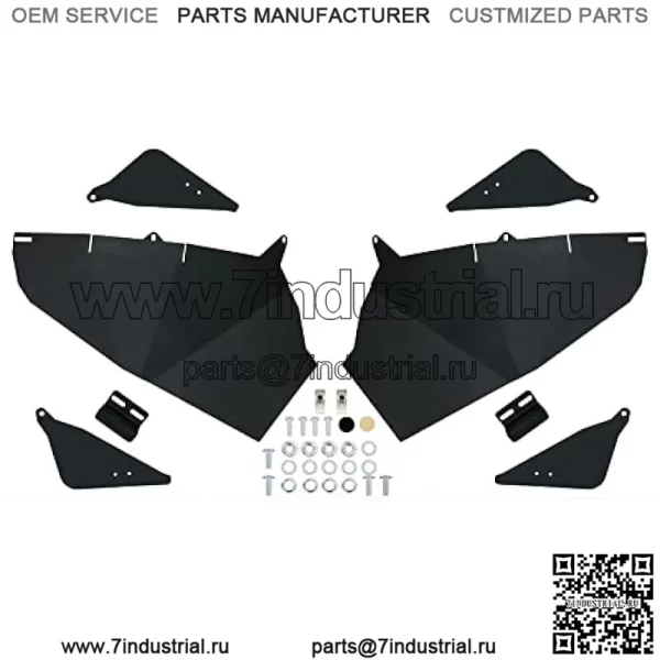 Металлические двери, совместимые с Polaris RZR XP 1000/ XP Turbo/Turbo S/S 1000/ S 900 2014–2022 гг., 2-местный, с треугольными боковыми дверями, комплект вставок в полудверную панель, черный