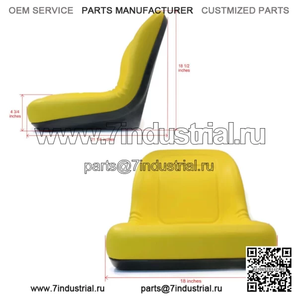 Желтое сиденье с ВЫСОКОЙ СПИНКОЙ для John Deere Gator TX TX 4x2 TX Turf TX 4x2 Turf UTV - Image 2