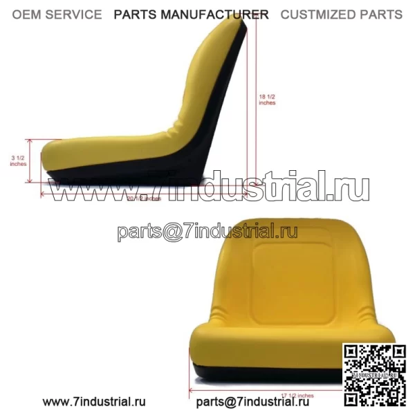 (4) Желтое сиденье с высокой спинкой подходит для John Deere Gator TX, Gator XUV, Gator 4x2 HPX, 4x4 - Image 2