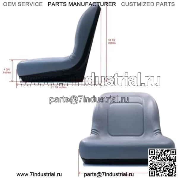 Серое сиденье с высокой спинкой подходит для John Deere Gator CS, CX, 4x2 HPX, 4x4HPX, 4x4 Trail HPX - Image 2