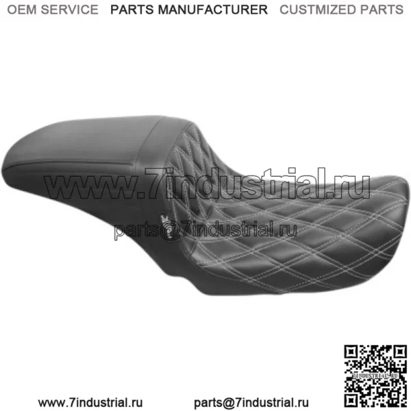 Le Pera Kickflip White Double Diamond Stitch Step 2 Up Seat 06-2017 Harley Dyna (Для: Harley-Davidson)