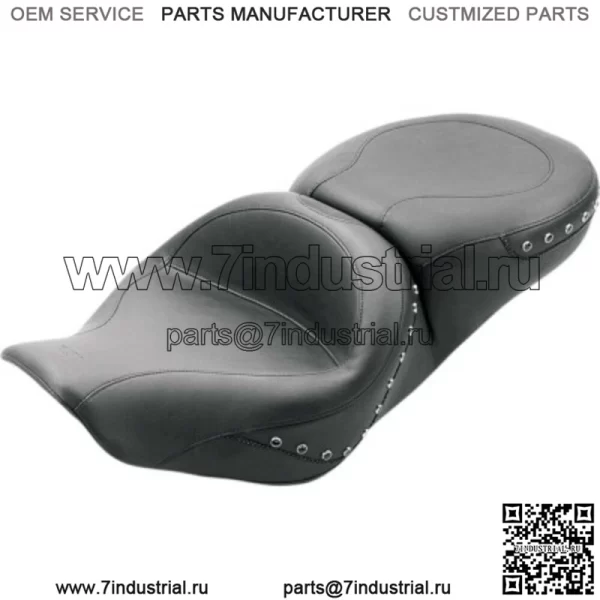 2-местное туристическое сиденье Mustang с широкими гладкими шипами 1997-2007 Harley Touring FLHR FLHX (Для: Harley-Davidson)