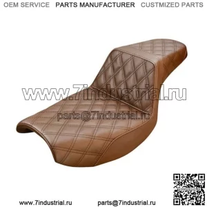 Сиденье Saddlemen Step Up Brown с двойной ромбовидной решетчатой строчкой и гелевым сердечником Harley FXR (для: Harley-Davidson)