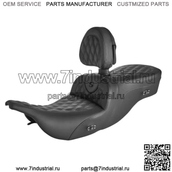 Сиденье Saddlemen Roadsofa с решетчатой спинкой и подогревом сиденья GelCore Harley Touring 97-07 (Для: Harley-Davidson)