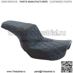 Сиденье Saddlemen Blue Step 2 Up с решетчатой ромбовидной строчкой Harley 06-17 Dyna FXD FLD (Для: Harley-Davidson)