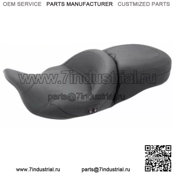 Мустанг Черное цельное туристическое сиденье с подогревом, простое Harley Dresser Bagger 08-2020 (Для: Harley-Davidson)