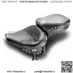 Цельное сиденье Mustang Wide Touring с хромированными шпильками 00-06 Harley Softail (Для: Harley-Davidson)