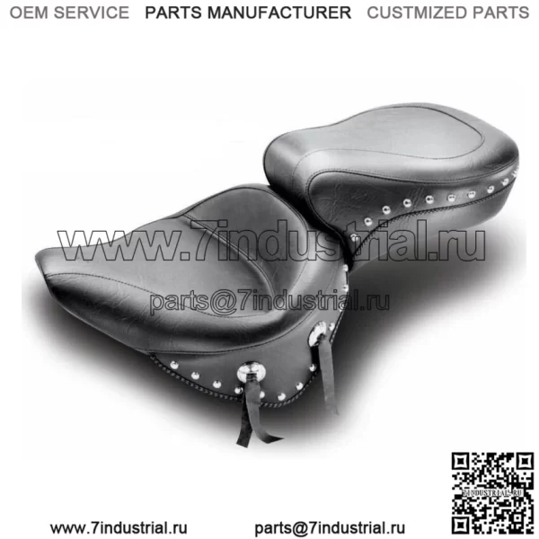 Цельное сиденье Mustang Wide Touring с хромированными шпильками 00-06 Harley Softail (Для: Harley-Davidson)