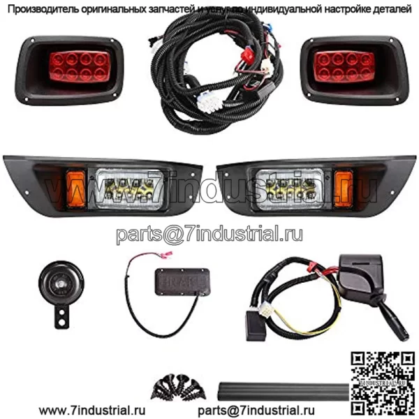 Модернизированный комплект светодиодных фонарей для гольф-кара для EZGO TXT, задний фонарь с переключателем указателей поворота, ближний дальний свет, накладка переключателя поворотников и стоп-сигналов, звуковой сигнал, цветные дневные ходовые огни с синхронизацией музыки - Image 2