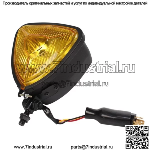 Мотоциклетные ретро-модифицированные фары, треугольные металлические передние фары, универсальные модифицированные фары Harley - Image 2