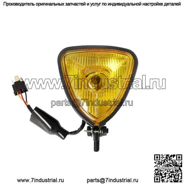 Мотоциклетные ретро-модифицированные фары, треугольные металлические передние фары, универсальные модифицированные фары Harley - Image 3