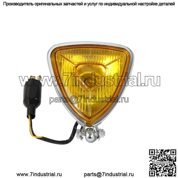 Мотоциклетные ретро-модифицированные фары, треугольные металлические передние фары, универсальные модифицированные фары Harley - Image 4