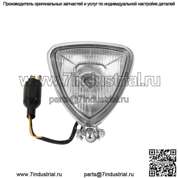 Мотоциклетные ретро-модифицированные фары, треугольные металлические передние фары, универсальные модифицированные фары Harley - Image 5