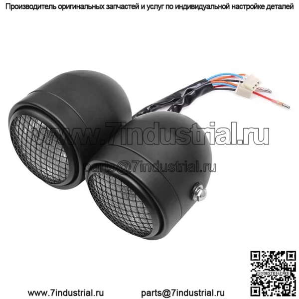 Мотоциклетные фары, ретро-модифицированные фары, сетка, двойные фары, фары Harley, двойные фары, новые фары - Image 2