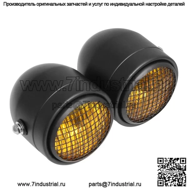Мотоциклетные фары, ретро-модифицированные фары, сетка, двойные фары, фары Harley, двойные фары, новые фары - Image 3