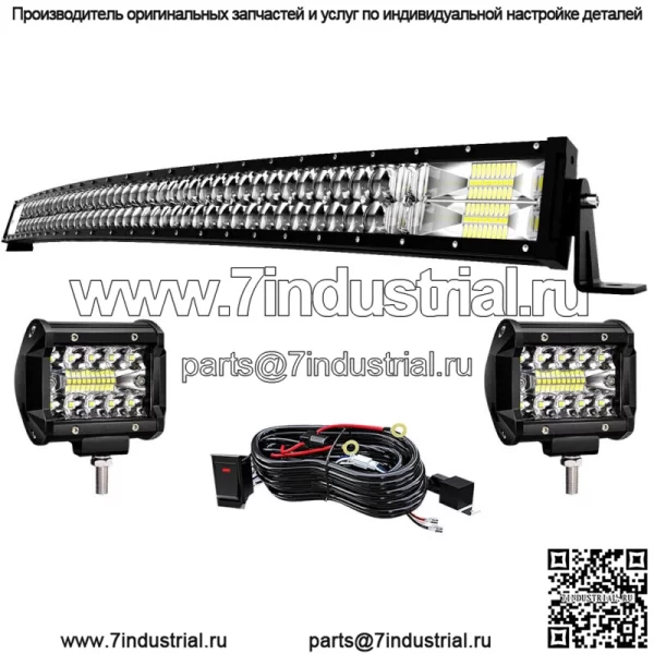 Для Kawasaki Teryx Teryx4 Mule 610 4010 52 дюйма, 684 Вт, светодиодная панель + 4 "стручки + проводка