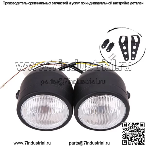 Матовая черная двойная двойная 4-дюймовая фара для уличного бойца, кафе-гонщика, спортивного грязевого велосипеда
