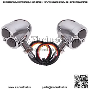 Хромированные светодиодные указатели поворота для мотоцикла, мигалка, янтарный красный индикатор