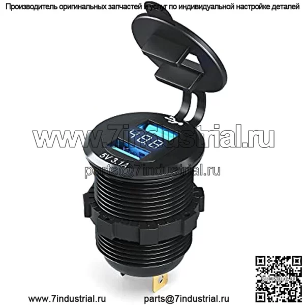 Тележка для гольфа с быстрой зарядкой 3.1, двойное зарядное устройство USB, порты USB 2 в 1 и измеритель напряжения со светодиодным дисплеем, универсальный для клубных автомобилей, EZGO и Yamaha, безопасная зарядная розетка с металлическим корпусом, широкий вход напряжения 9–48 В