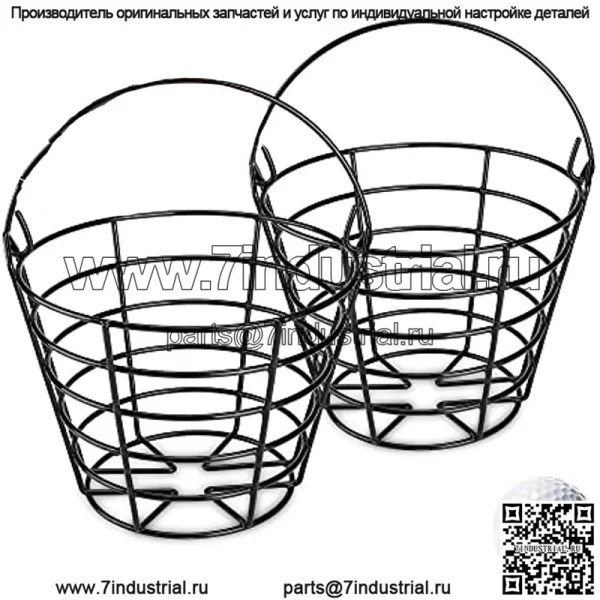 Металлическая корзина для мячей для гольфа, ведро для мячей для гольфа с ручкой, контейнер для мячей для гольфа, вмещает 50 мячей (мячи для гольфа не включены)