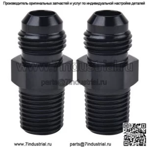 Прямой адаптер AN3/AN4/AN6/AN8/AN10/AN12 ?папа? на разъем NPT, черный, 2 шт.