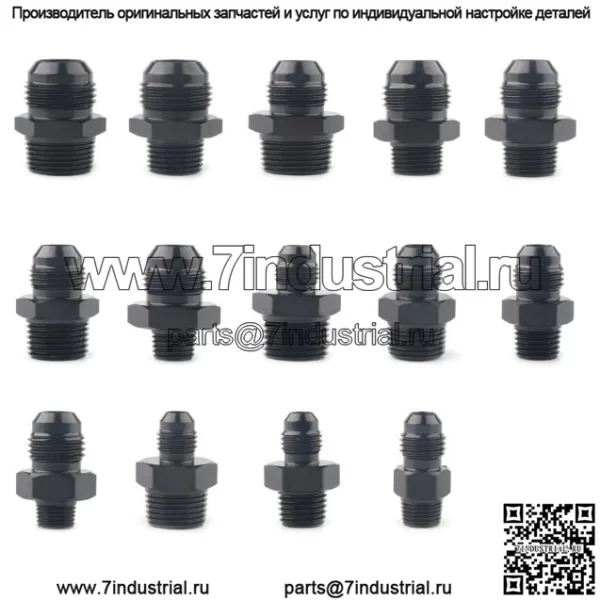 Прямой адаптер AN3/AN4/AN6/AN8/AN10/AN12 ?папа? на разъем NPT, черный, 2 шт. - Image 2
