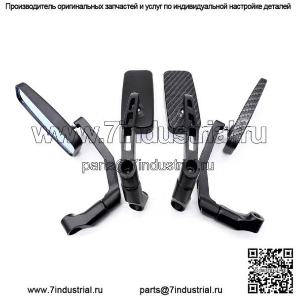 Внешняя торговля, популярный мотоцикл, модифицированное полностью алюминиевое синее стекло, квадратный изогнутый стержень, змеиный узор, зеркало заднего вида, зеркало заднего вида, отражатель - Image 2