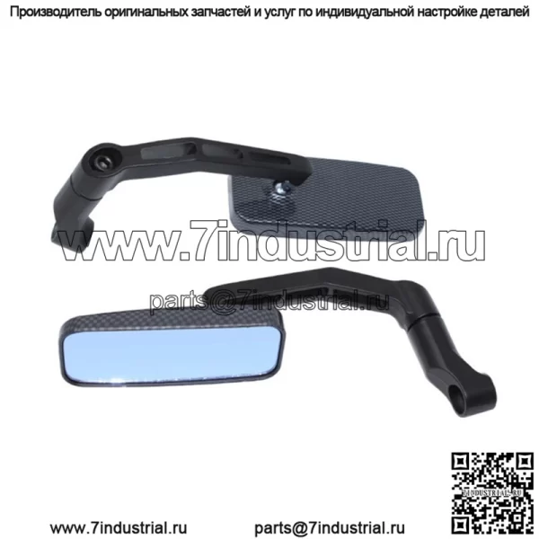 Внешняя торговля, популярный мотоцикл, модифицированное полностью алюминиевое синее стекло, квадратный изогнутый стержень, змеиный узор, зеркало заднего вида, зеркало заднего вида, отражатель - Image 4