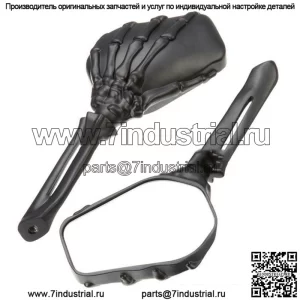 Большая черепаха King Harley Prince, полностью алюминиевое крупногабаритное ручное зеркало заднего вида в виде скелета, декоративное зеркало с черепом