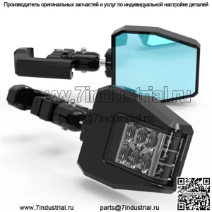 Зеркала заднего бокового вида с прожекторами для квадроциклов UTV RZR с поперечной дугой 1,75–2 дюйма (для: более одного автомобиля)