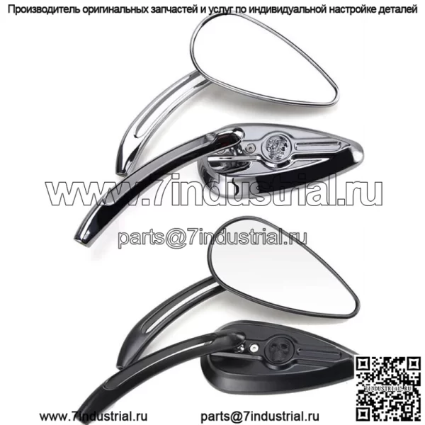 Боковое зеркало мотоцикла с черепом для Harley Touring Sportster XL Softail Dyna Fatboy