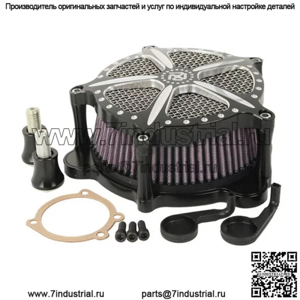 Большой воздушный фильтр для мотоцикла, очиститель воздуха из алюминиевого сплава + система впускного фильтра подходит для большого воздушного фильтра Harley