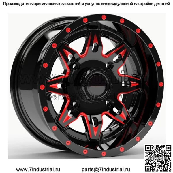 Колеса Fuel Lethal UTV, красные/черные, 15 дюймов Polaris RZR Turbo S / RS1 (4) (для: Polaris)