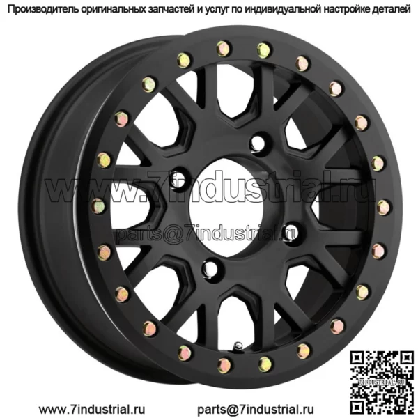 Vision UTV GV8 Invader Beadlock 15x6 4x156 +38 мм Сатиновый черный обод колеса 15 дюймов (для: Polaris)