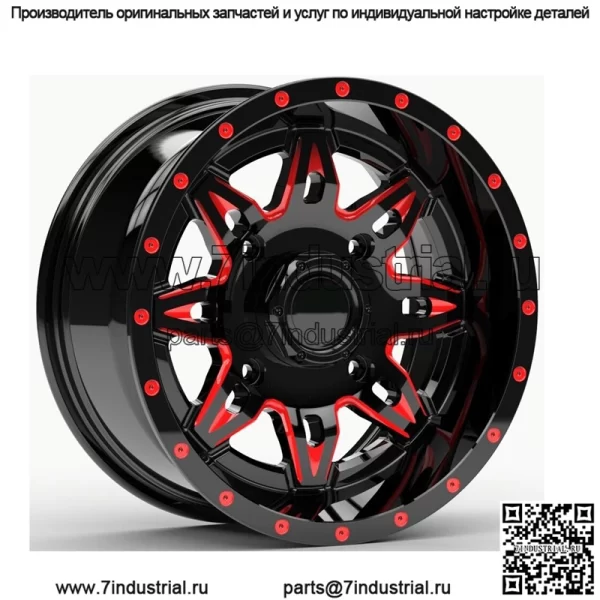 Колеса Fuel Lethal UTV, красные/черные, 14 дюймов Polaris RZR 1000 XP (4) (для: Polaris)