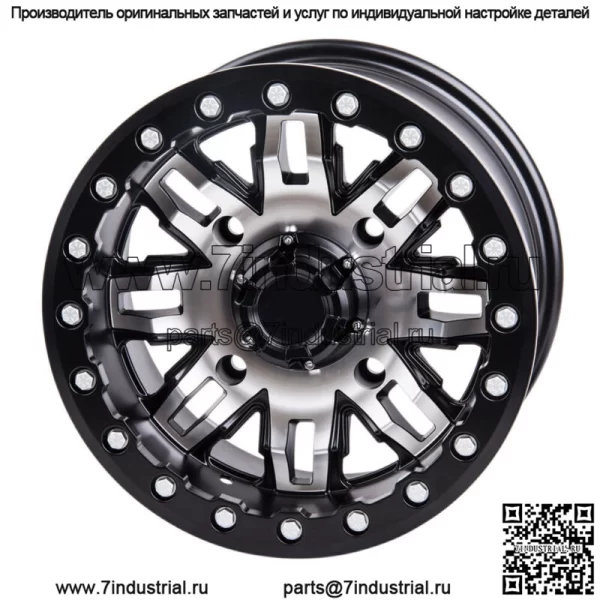 Диск Tusk Teton Beadlock 15x10 5,0 + 5,0 Механизированный/черный, рисунок выступов 4/156 (для: Polaris)