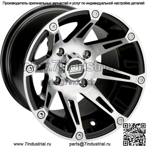 Комплект из 4 колес для квадроцикла/UTV, 12 дюймов Moose 387X, обработанный 4/156 4+3 POL (для: Polaris)