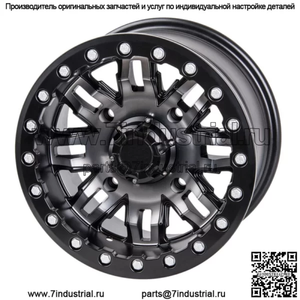 Диск Tusk Teton Beadlock 15x10 5,0 + 5,0 Gun Metal/черный, 4/156 с рисунком проушин (для: Polaris)