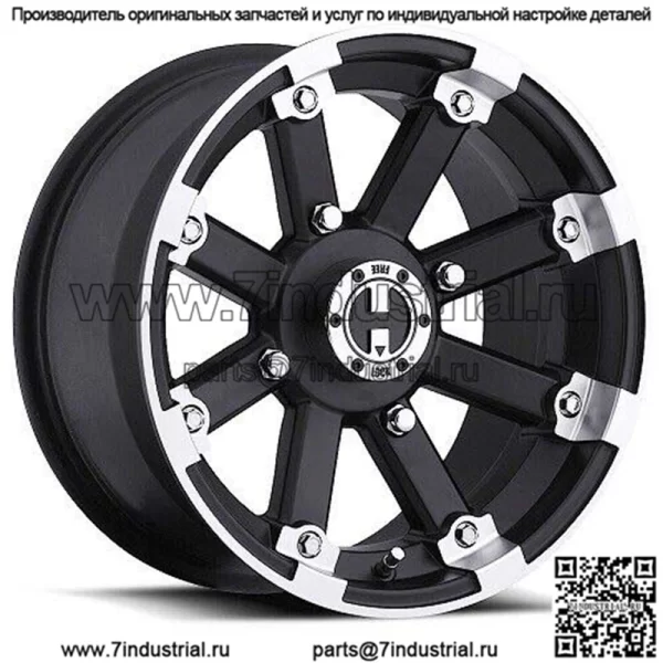 Колесо UTV Vision 393 15x8 с блокировкой Matte Black Mach Lip 4x137 (-10,2 мм) (для: Can-Am)
