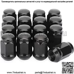 Хромированная колесная гайка для гольф-кара, размер 1/2–20 для EZGO и клубных автомобилей (16 шт. черных гаек с закрытыми концами)