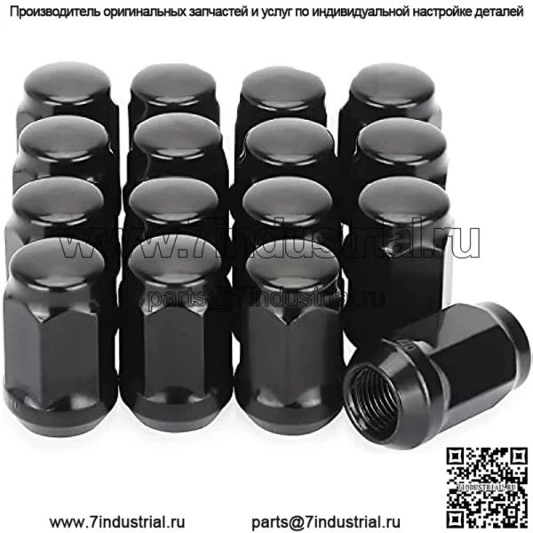 Хромированная колесная гайка для гольф-кара, размер 1/2–20 для EZGO и клубных автомобилей (16 шт. черных гаек с закрытыми концами)