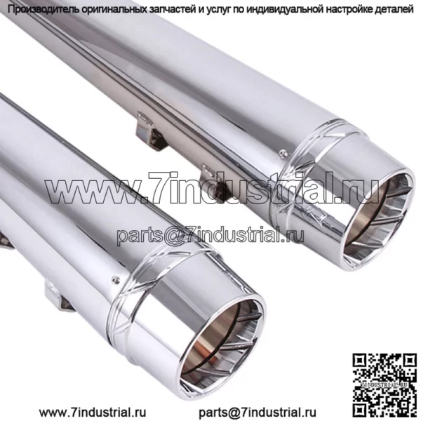 Хромированные двойные глушители Megaphone Megaphone подходят для Harley Road King 1995-2016 гг.