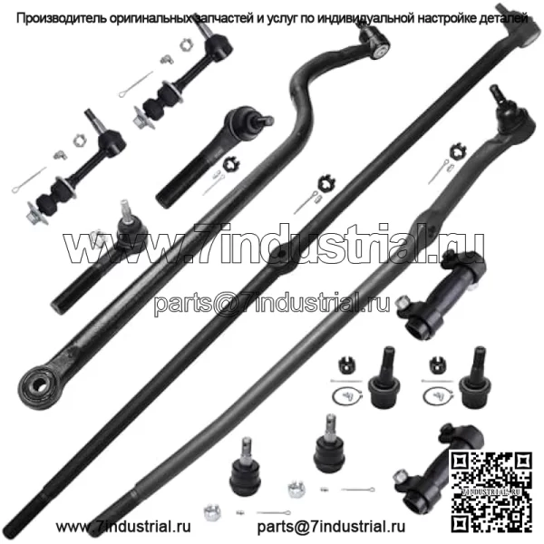 Комплект передней подвески 4WD из 13 предметов для Dodge Ram 2000, 2001, 2002 2000, 2500, 3500, 4 верхних и нижних шаровых шарнира, 4 внутренние и внешние рулевые тяги, 2 стабилизатора поперечной устойчивости, 2 регулировочные втулки, 1 гусеница, замена - Image 2